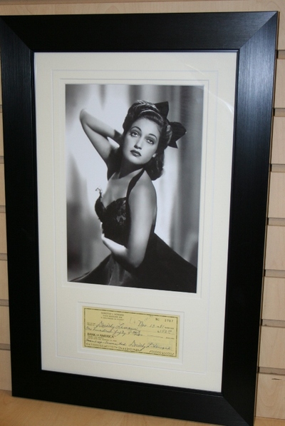 Dorothy Lamour signed cheque
