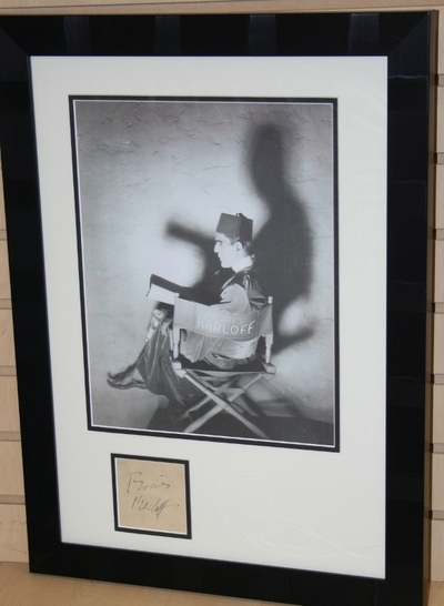Boris Karloff autograph page