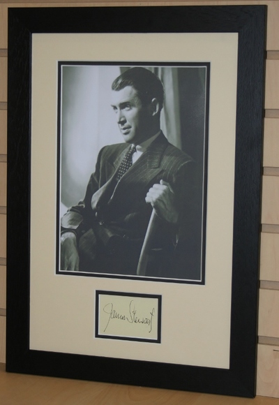 James Stewart autograph framed
