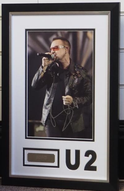 Rare Bono U2 signed photo