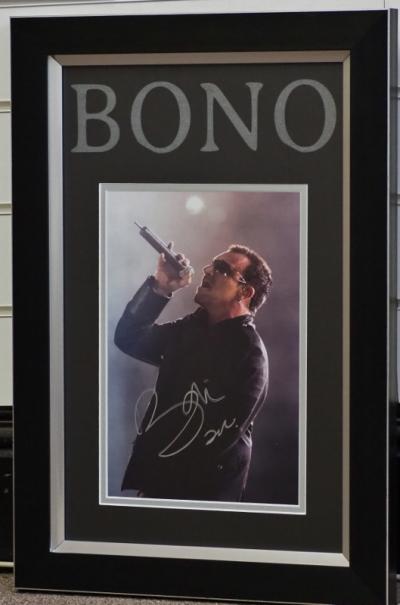 Bono signed 12 x 8 inch photo