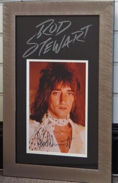Rod Stewart signed 12 x 8