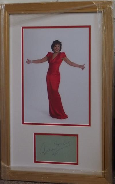 Shirley Bassey signed album page
