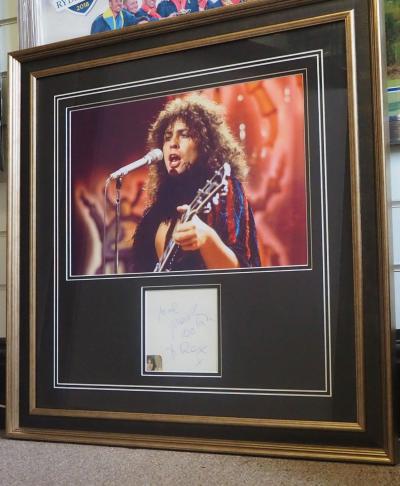Marc Bolan signed page
