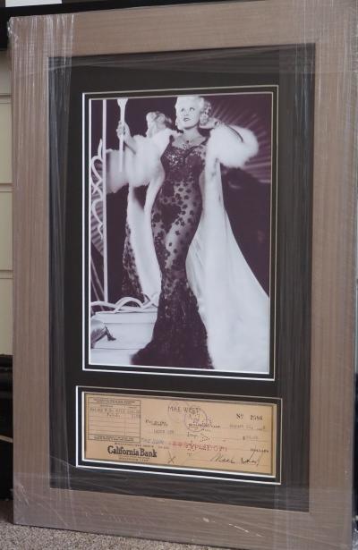 Mae West signed cheque