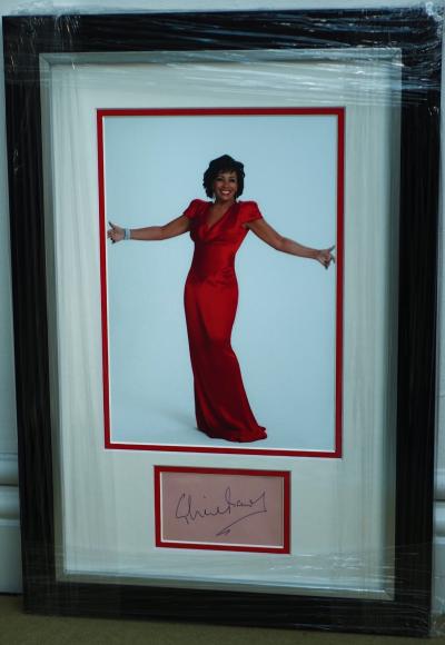 Shirley Bassey signed album page