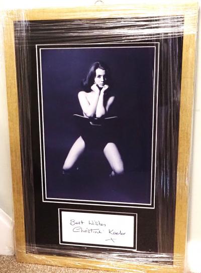 Christine Keeler signed page