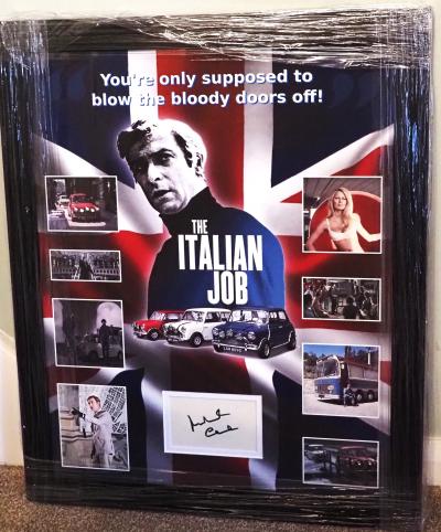 Michael Caine signed book page